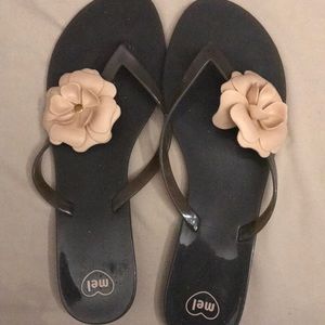 Floral flip flops